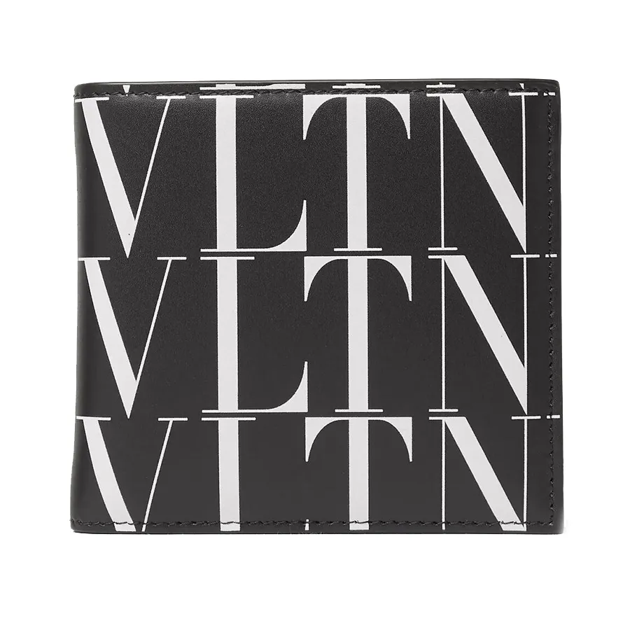 Túi xách Valentino Da cao cấp - Ví Nam Valentino Garavani VLTN Bifold Wallet Màu Đen Trắng - Vua Hàng Hiệu