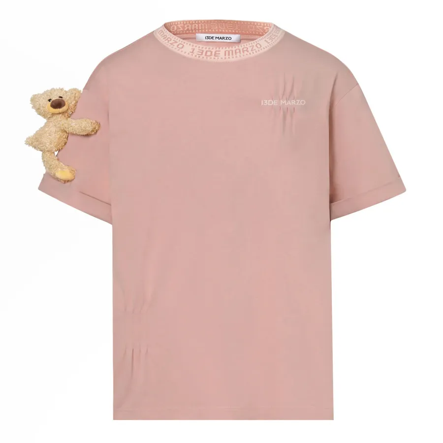 Áo Phông 13 De Marzo Round Neck Stitch Logo T-Shirt FR-JX-529 Màu Hồng Size M