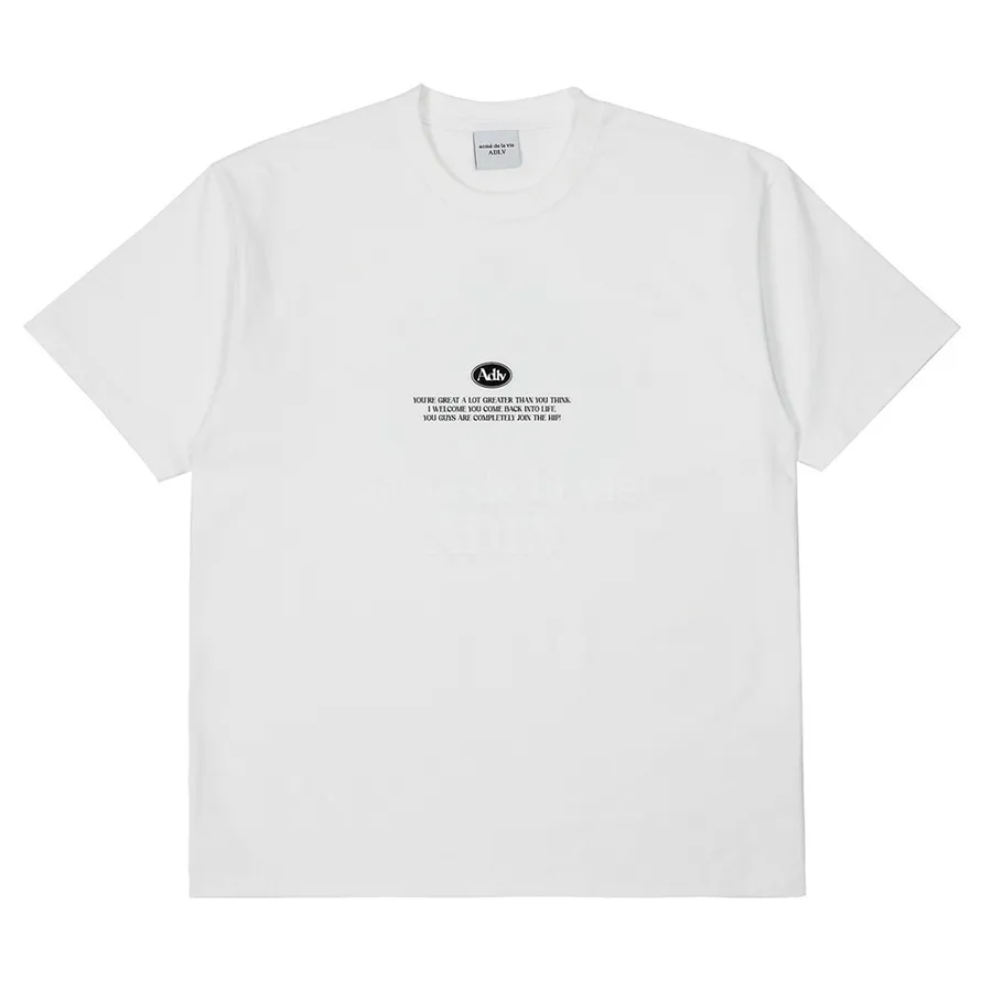 Acmé De La Vie Trắng - Áo Phông Acmé De La Vie ADLV Back Spread Slogan Short Sleeve Tshirt Màu Trắng (Mặt Sau Hồng) Size 1 - Vua Hàng Hiệu