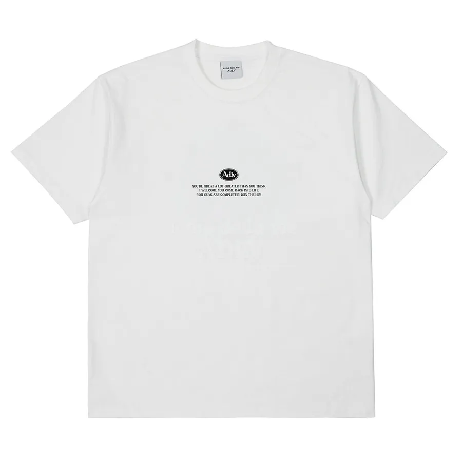 Thời trang Hàn Quốc - Áo Phông Acmé De La Vie ADLV Back Spread Slogan Short Sleeve Tshirt Màu Trắng (Mặt Sau Xanh) Size 1 - Vua Hàng Hiệu