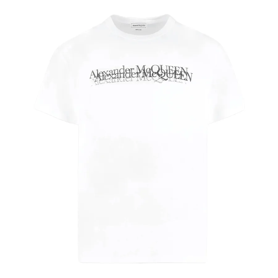 Thời trang Alexander Mcqueen Cotton - Áo Phông Nam Alexander McQueen Logo Printed 727277 QUZ17 0900 Tshirt Màu Trắng - Vua Hàng Hiệu