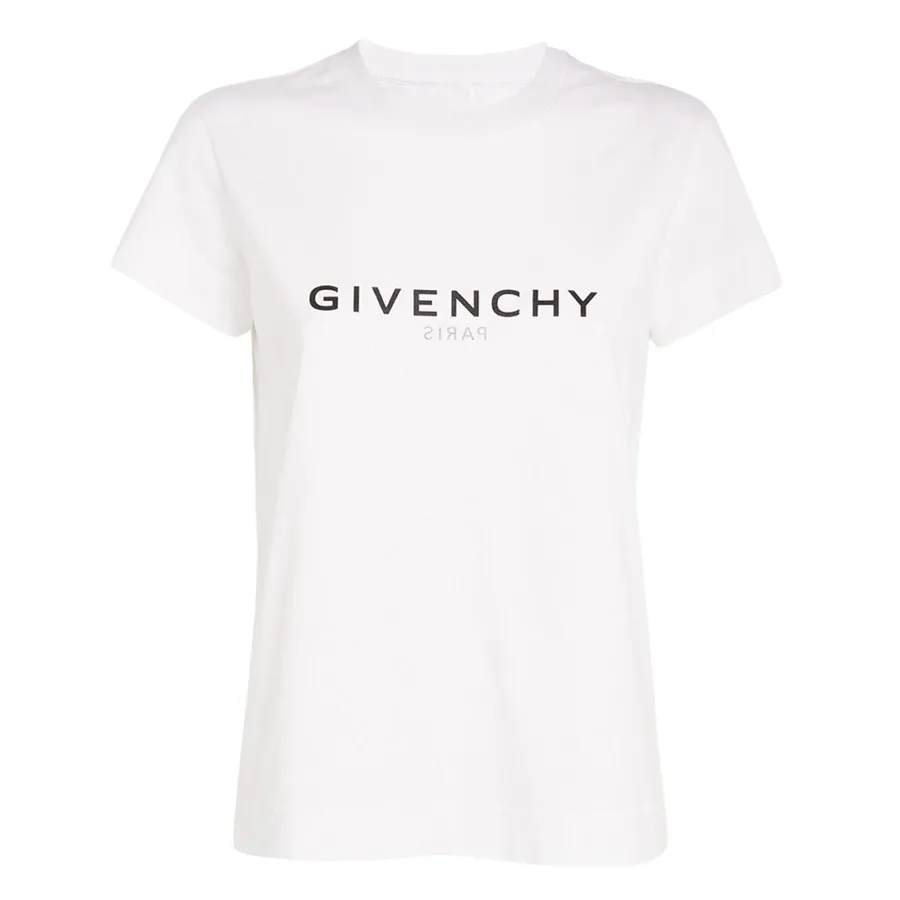 Áo Phông Nữ Givenchy White With Logo Printed Tshirt H15275/BIANCO Màu Trắng
