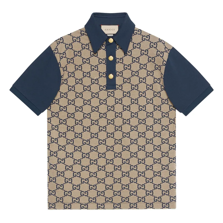 GUCCI GG総柄　ポロシャツ 青　GG 総柄 XXL オーバーサイズ 中古・古着通販】GUCCI (グッチ) GG総柄ポロシャツ ブルー サイズ:XS