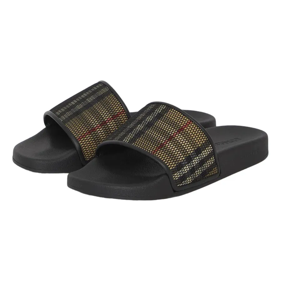 Dép Nam Burberry Black Rubber Featuring Mesh Upper With Check Motif 8065578 Đen Size 43 N-TH