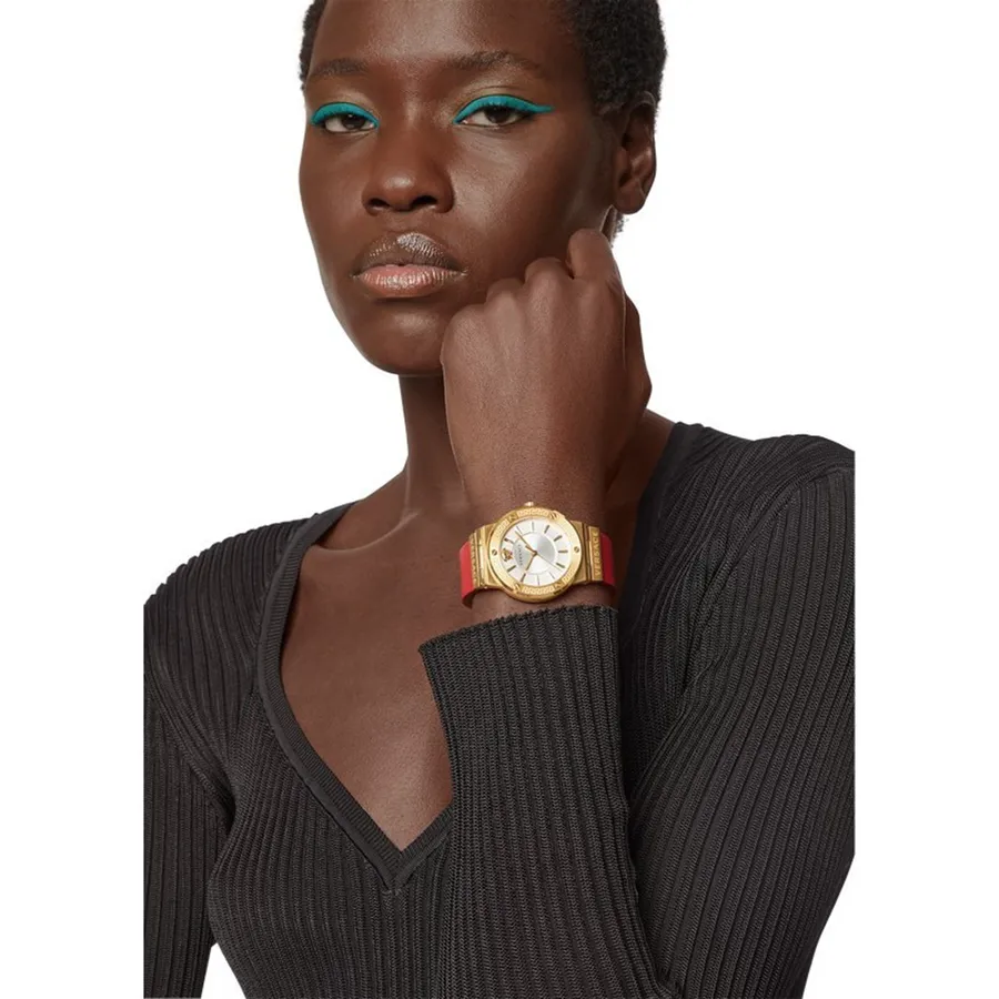 Đồng Hồ Nữ Versace Greca Logo Watch With Leather Strap  display picture 3