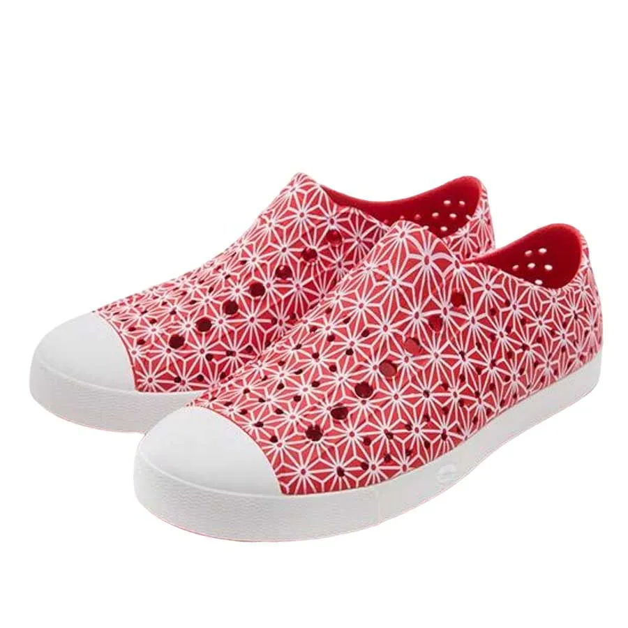 Giày Nhựa EVA - Giày Native Ad Jefferson Print (11100101) Torch Red/ Shell White/ Asanoha - 4W6 - Vua Hàng Hiệu