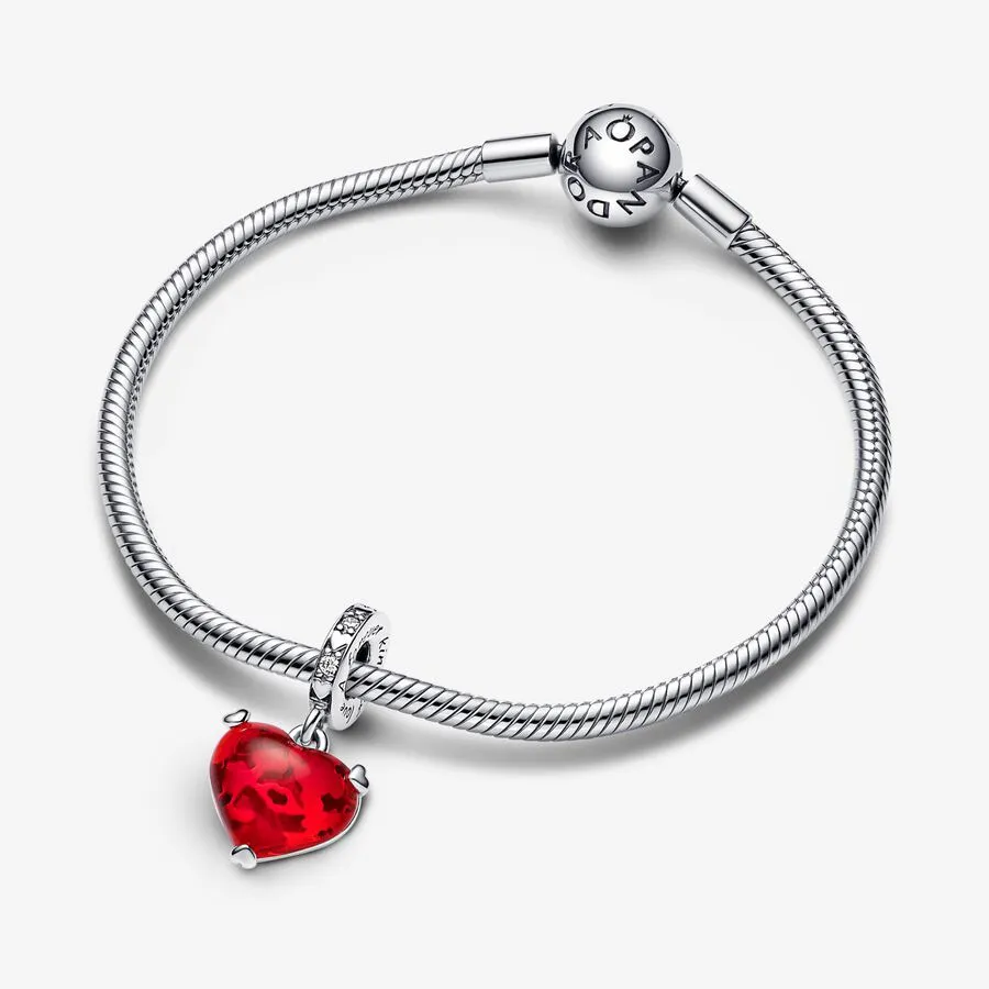 Mua Hạt Vòng Charm Pandora Disney Mickey & Minnie Mouse Kiss Red Murano ...
