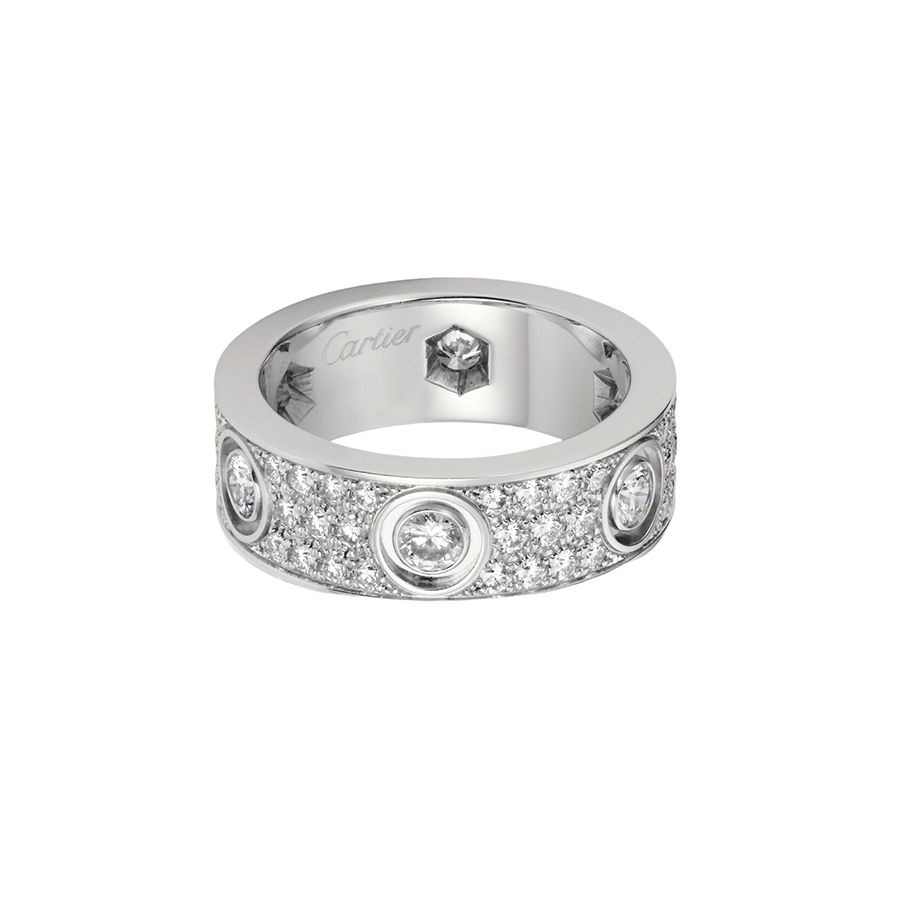 Mua Nhẫn Nam Cartier Love Ring Diamond-Paved N4210400 Màu Vàng Trắng (Chế  Tác) - Cartier - Mua Tại Vua Hàng Hiệu H089144