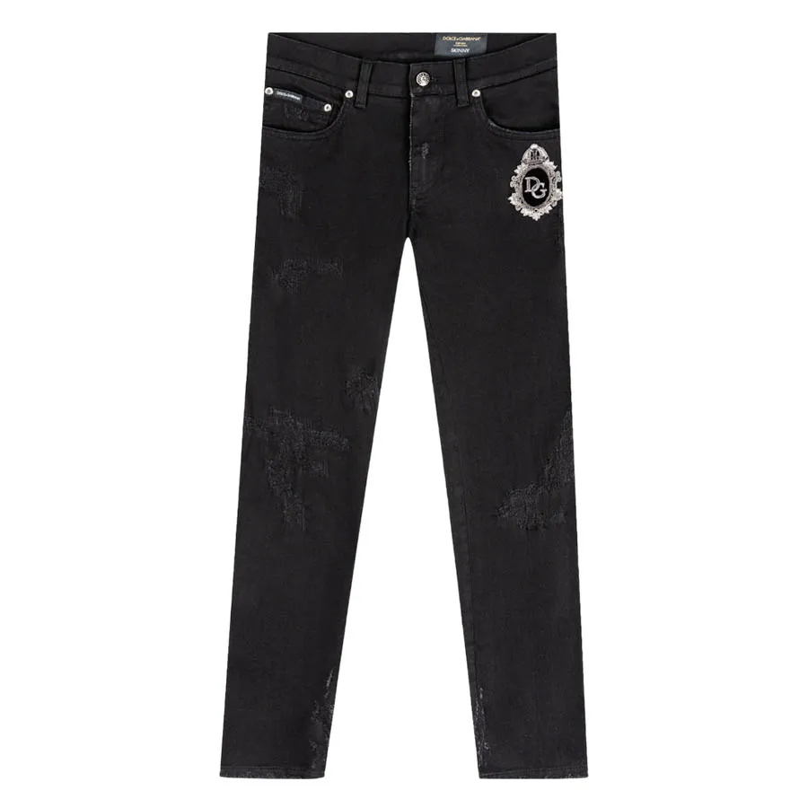 Quần Jeans Nam Dolce & Gabbana D&G Black With Logo Embroidered