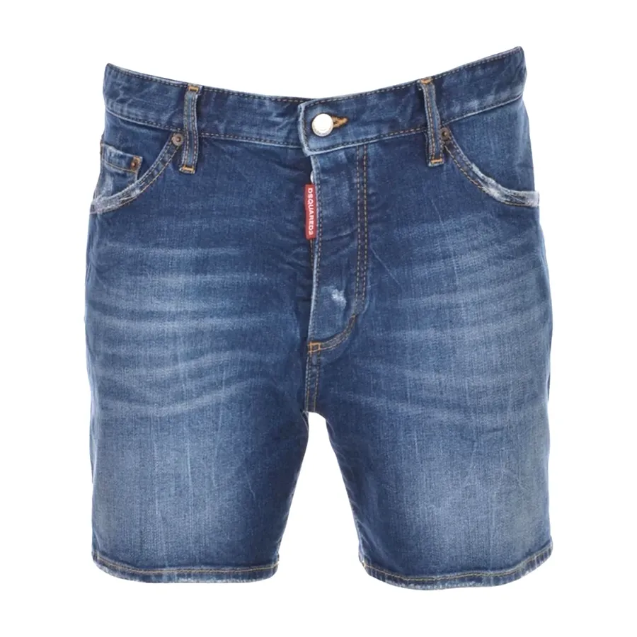 Thời trang 92% cotton, 2% elastane - Quần Short Nam Dsquared2 Commando Blue With White Tag S71MU0709 S30663 470 Màu Xanh Đậm Size 48 - Vua Hàng Hiệu