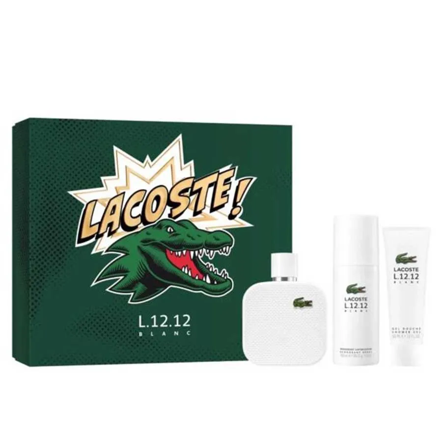 Set Nước Hoa Lacoste Nam Eau De Lacoste L.12.12 Blanc Pure Gift 3 Món