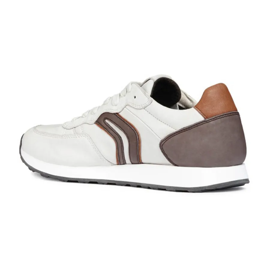 Sneakers Nam Geox U VINCIT C Màu Trắng Phối Nâu Size 44