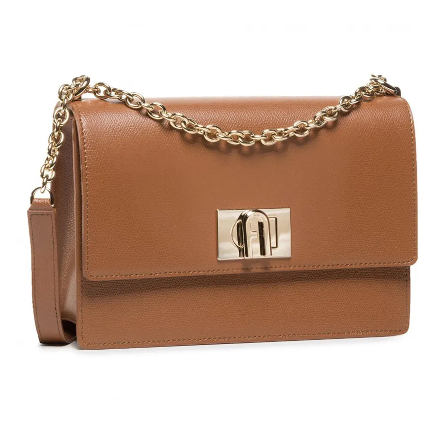 Túi xách Furla - Túi Đeo Chéo Nữ Furla 1927 Small Crossbody Bag Grained Leather Cognac B-BAFIACO-ARE000-03B00 Màu Nâu - Vua Hàng Hiệu