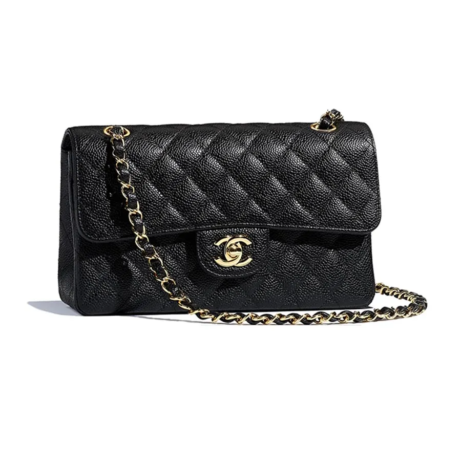 Chanel Small Classic Flap CF in 22A Dark Grey Lambskin LGHW  Brands Lover