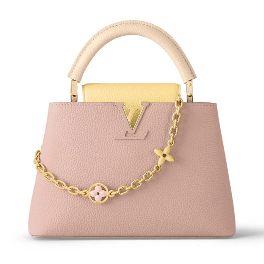 Louis Vuitton Capucines BB Top Handle Bag Beige Taurillon Leather Patent   eBay