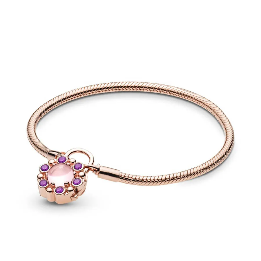 Vòng Đeo Tay Nữ Pandora Moments Rose Padlock Bracelet, Heraldic Radiance  587635NPM Màu Vàng Hồng Size 16