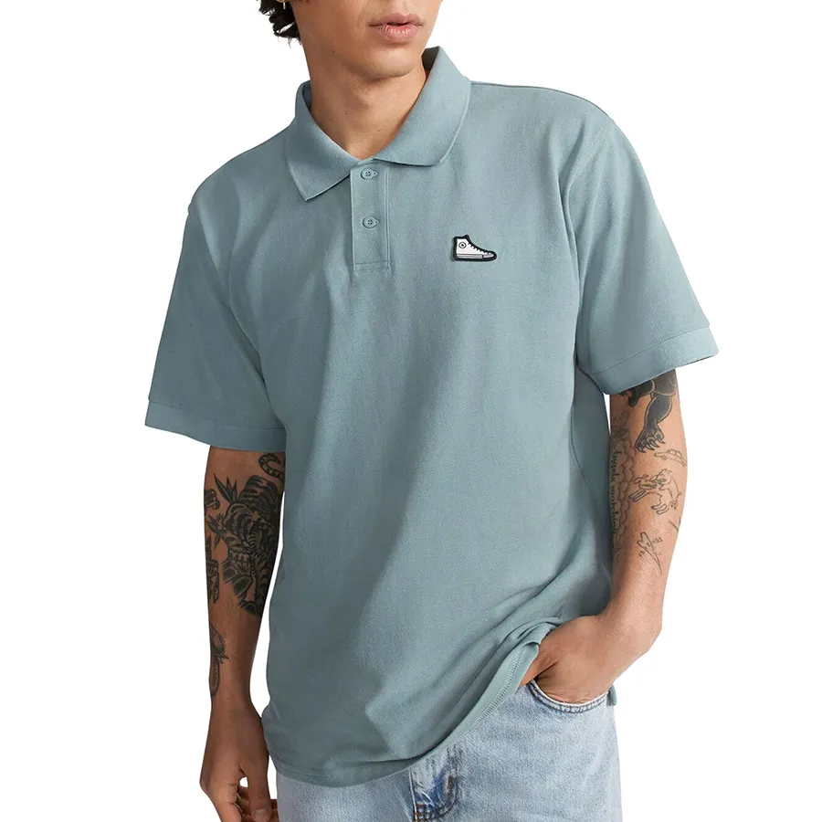 Converse - Áo Polo Nam Converse Ss Polo Shirt 10024739-A03 Màu Xanh Xám - Vua Hàng Hiệu