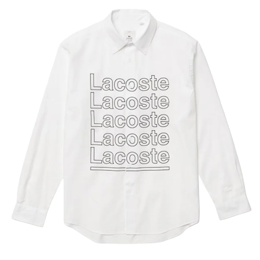 Áo Sơ Mi Lacoste Live Relaxed Fit Print Poplin Shirt CH7300-51 Màu Trắng Size M