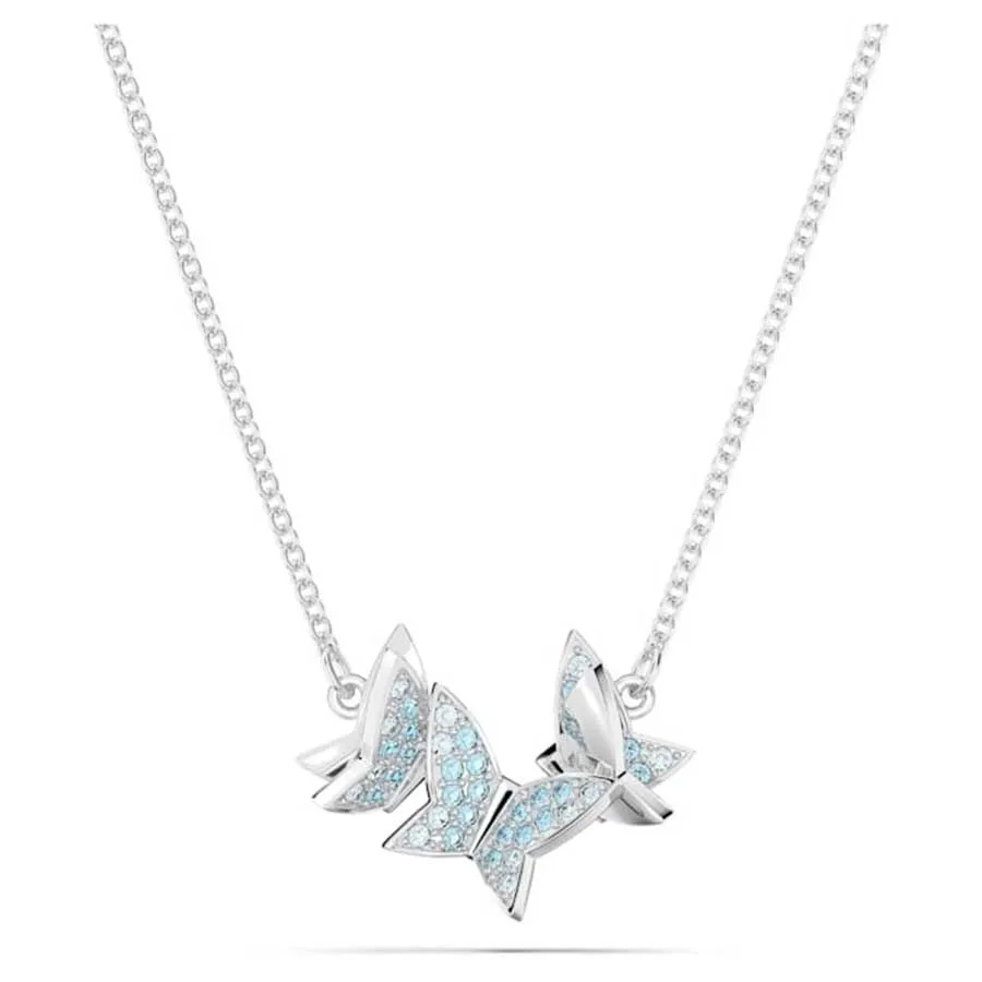 Dây Chuyền Nữ Swarovski Lilia Necklace Butterfly Blue Rhodium Plated 5662181 Màu Bạc Xanh Thanh Lịch