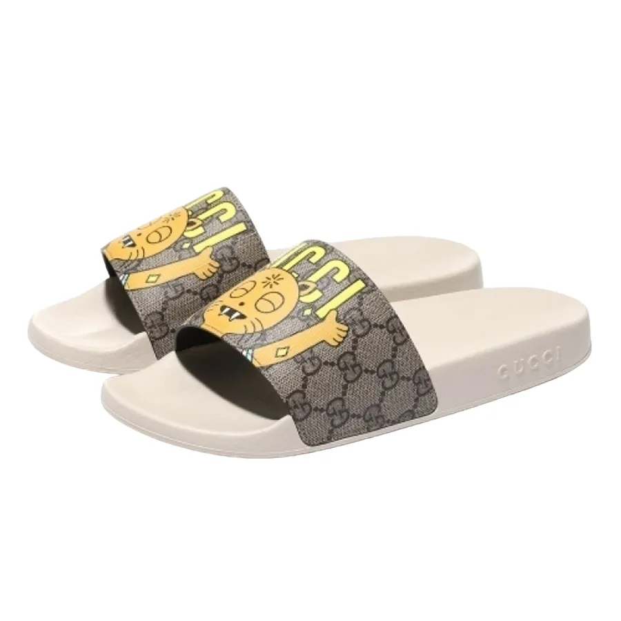 Gucci Canvas, Cao su - Dép Nam Gucci Cat-Print Slides Phối Màu Size 41 - Vua Hàng Hiệu