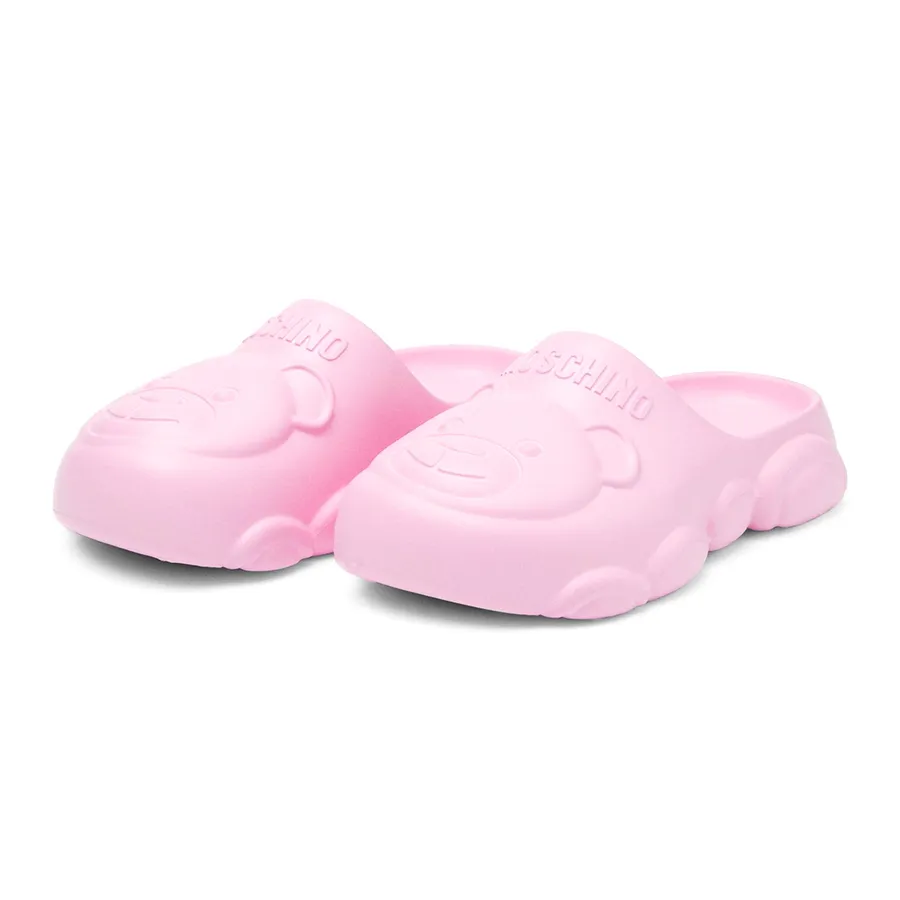 Dép Sục Nữ Moschino Pink Teddy Bear Logo Clogs Màu Hồng Size 35