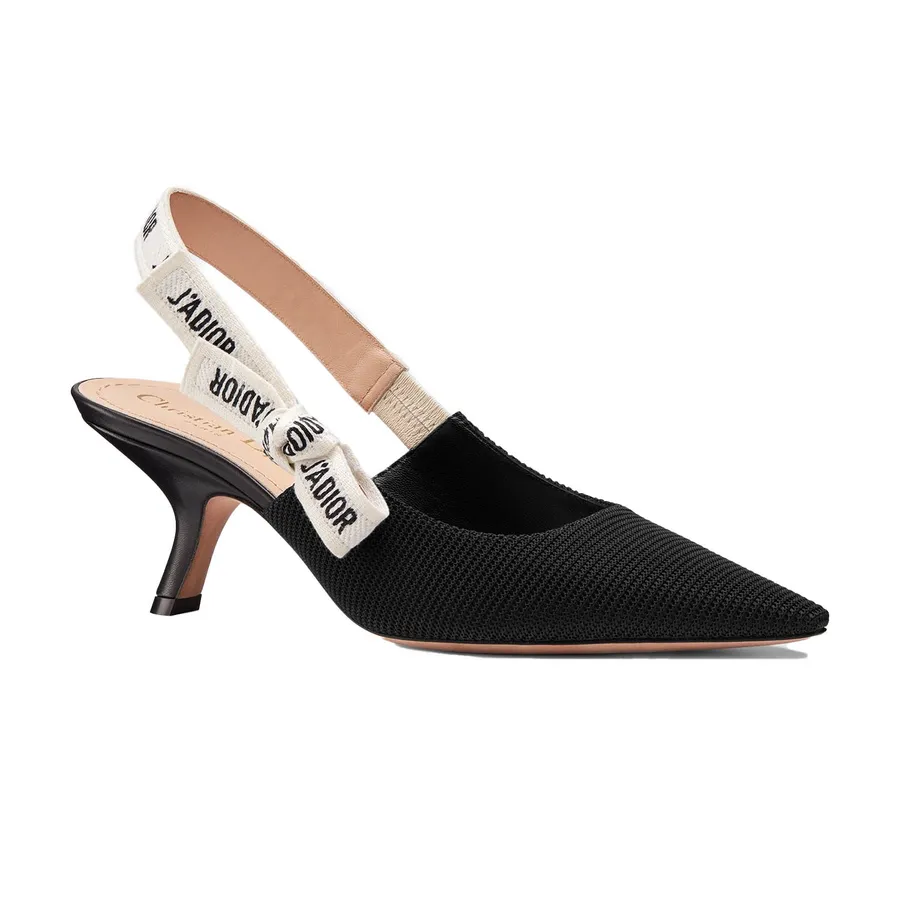 Giày Cao Gót Nữ Dior J’adior Slingback Pump Black Technical Fabric KDC200TFL_S900 Màu Đen