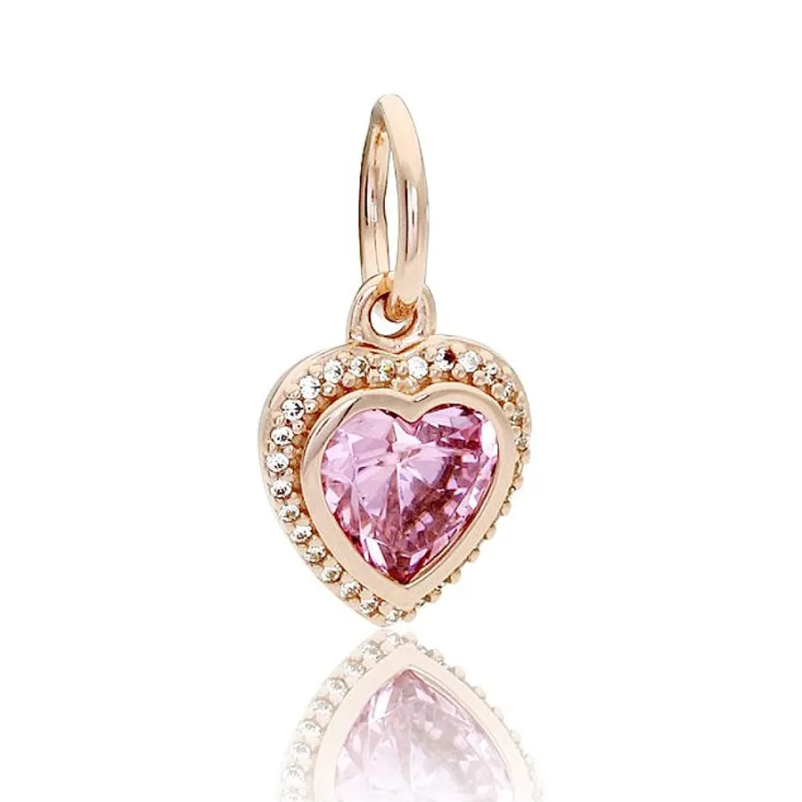 Trang sức Hồng - Hạt Vòng Charm Pandora Pink Sparkling Love Pendant 380366PCZ Màu Hồng - Vua Hàng Hiệu
