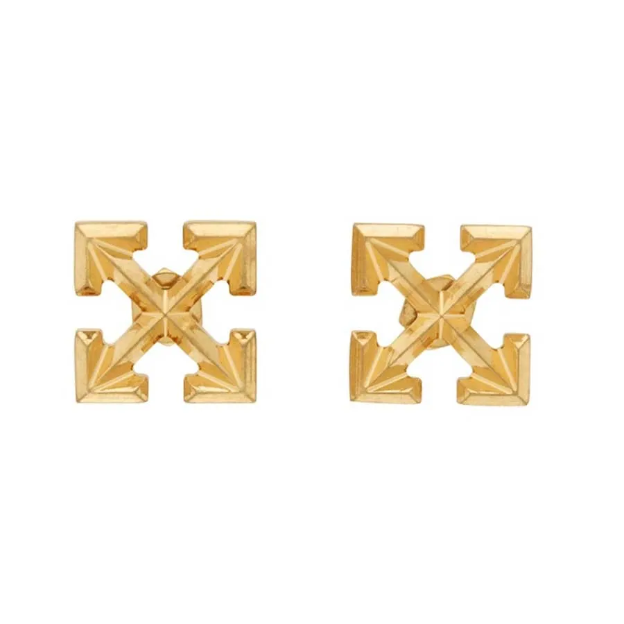 Off-White - Khuyên Tai Nữ Off-White Mini Arrows Motif Earrings In Gold Màu Vàng - Vua Hàng Hiệu