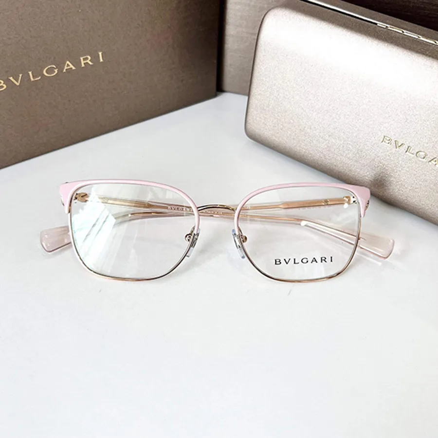 Bvlgari Kính mắt cận - Kính Mắt Cận Nữ Bvlgari Demo Cat Eye Ladies Eyeglasses Màu Hồng Nhạt - Vua Hàng Hiệu