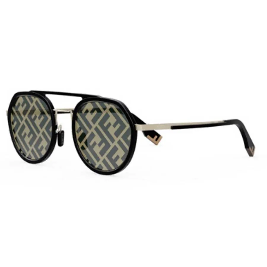 Kính mắt Fendi - Kính Mát Nam Fendi FE40040U-02C Sunglasses Màu Đen Vàng - Vua Hàng Hiệu