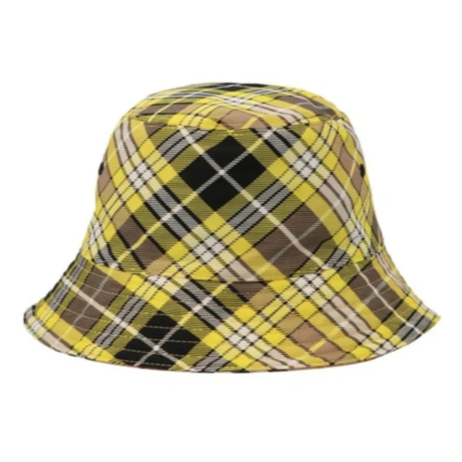 Mũ nón Burberry - Mũ Burberry Reversible Checked Wool-Blend Twill Bucket Hat Màu Vàng - Vua Hàng Hiệu