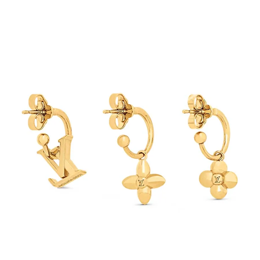 Other jewelry Louis Vuitton Bookle Dreille LV Floragram Set 3 Golden Cream  ref.867950 - Joli Closet