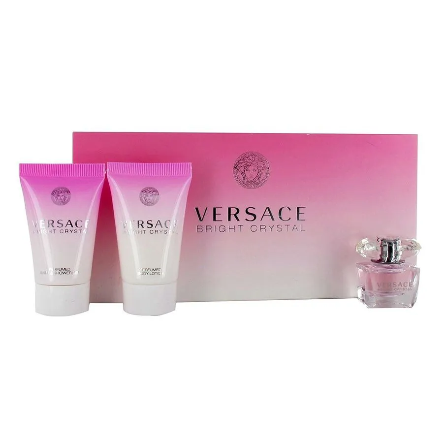 Versace - Set Nước Hoa Nữ Versace Bright Crystal Mini Gift Set 3 Món (Bright Crystal EDT 5ml + Dưỡng Thể 25ml + Sữa Tắm 25ml) - Vua Hàng Hiệu