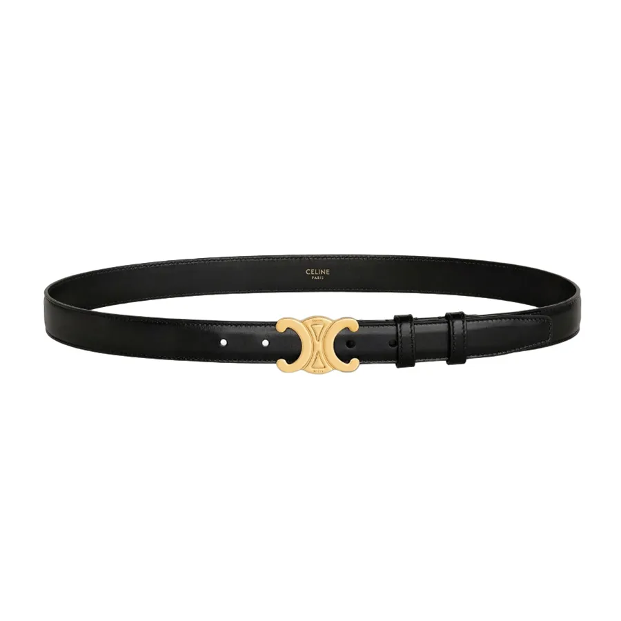 Thắt Lưng Nữ Celine Medium Triomphe Belt In Taurillon Leather Black Bản 2.5cm Màu Đen Size 80