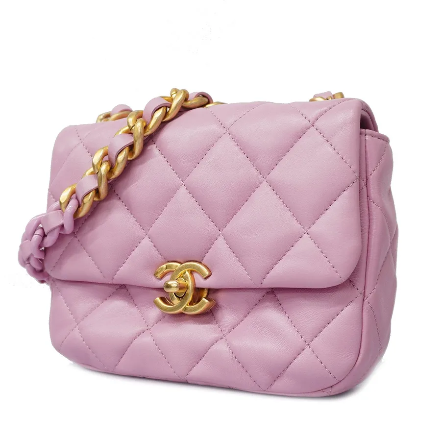 Chanel Pink Pearl Crush Square Mini Flap Antique Gold Hardware  Madison  Avenue Couture