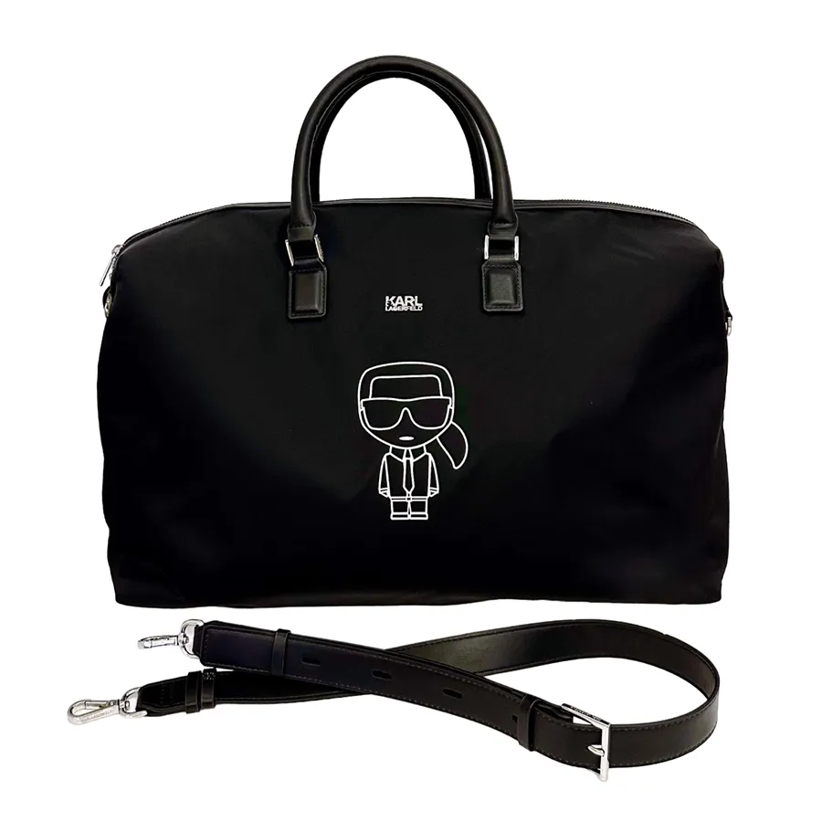 Mua Túi Trống Karl Lagerfeld Black Logo Patch Zipped Duffle Outline Bag ...
