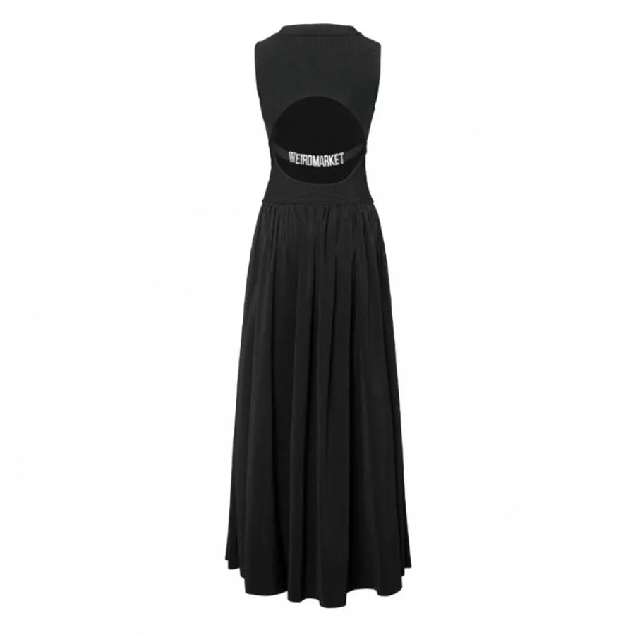 Thời trang Váy xòe - Váy Xòe Nữ Weird Market Sport Top Backless Dress Black Màu Đen - Vua Hàng Hiệu
