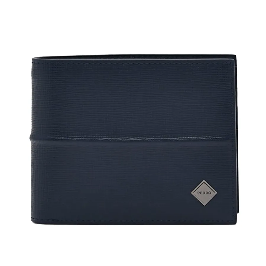Ví Nam Pedro Embossed Leather Bi-Fold Wallet With Insert 15940238 Màu Xanh Navy