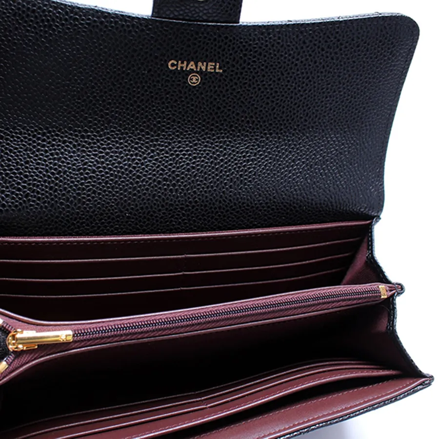 Chanel  Classic Small Flap Wallet Lambskin 038 GoldTone Metal Black