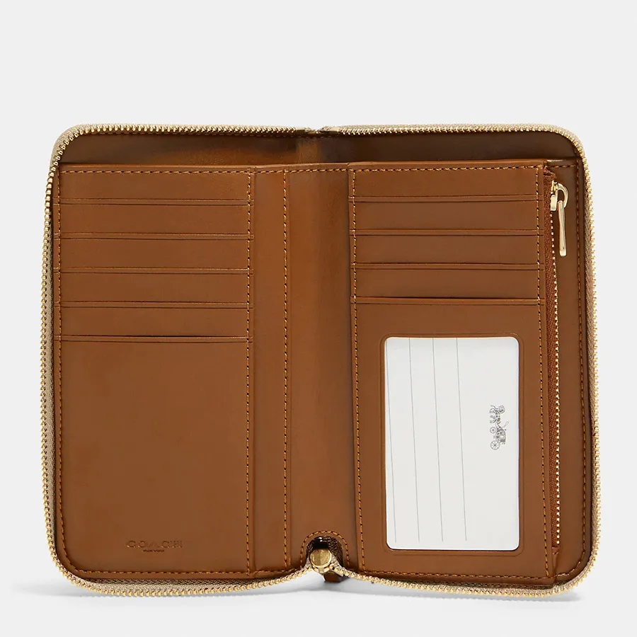 Ví Nữ Coach Medium Id Zip Wallet In Signature Canvas 88913 Màu