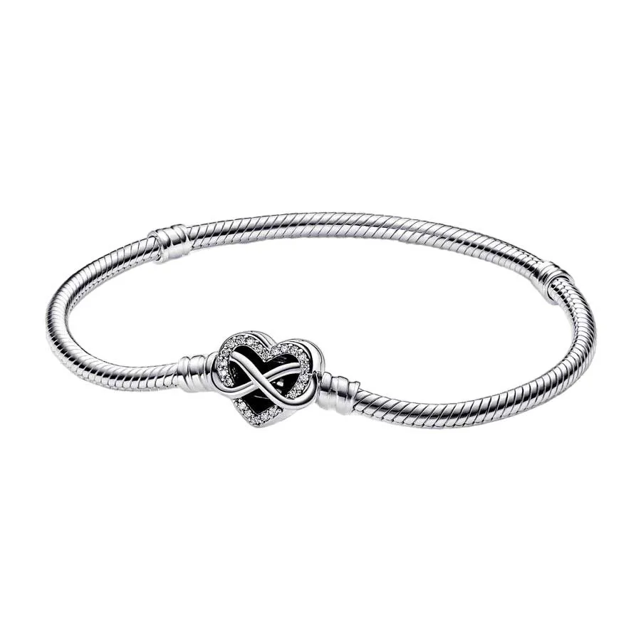 Vòng Đeo Tay Nữ Pandora Moments Sparkling Infinity Heart Clasp