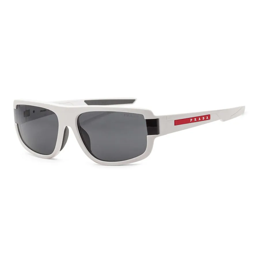 Kính mắt Xám trắng - Kính Mát Nam Prada Men Linea Rossa 66mm White Rubber Sunglasses PS03WSF-TWK06F-66 Màu Xám Trắng - Vua Hàng Hiệu