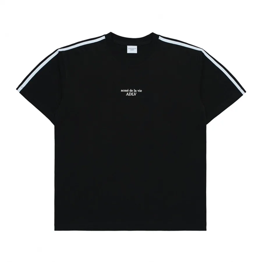 Thời trang Hàn Quốc - Áo Phông Acmé De La Vie ADLV Basic Logo Printing Track Tshirt Màu Đen Size 1 - Vua Hàng Hiệu