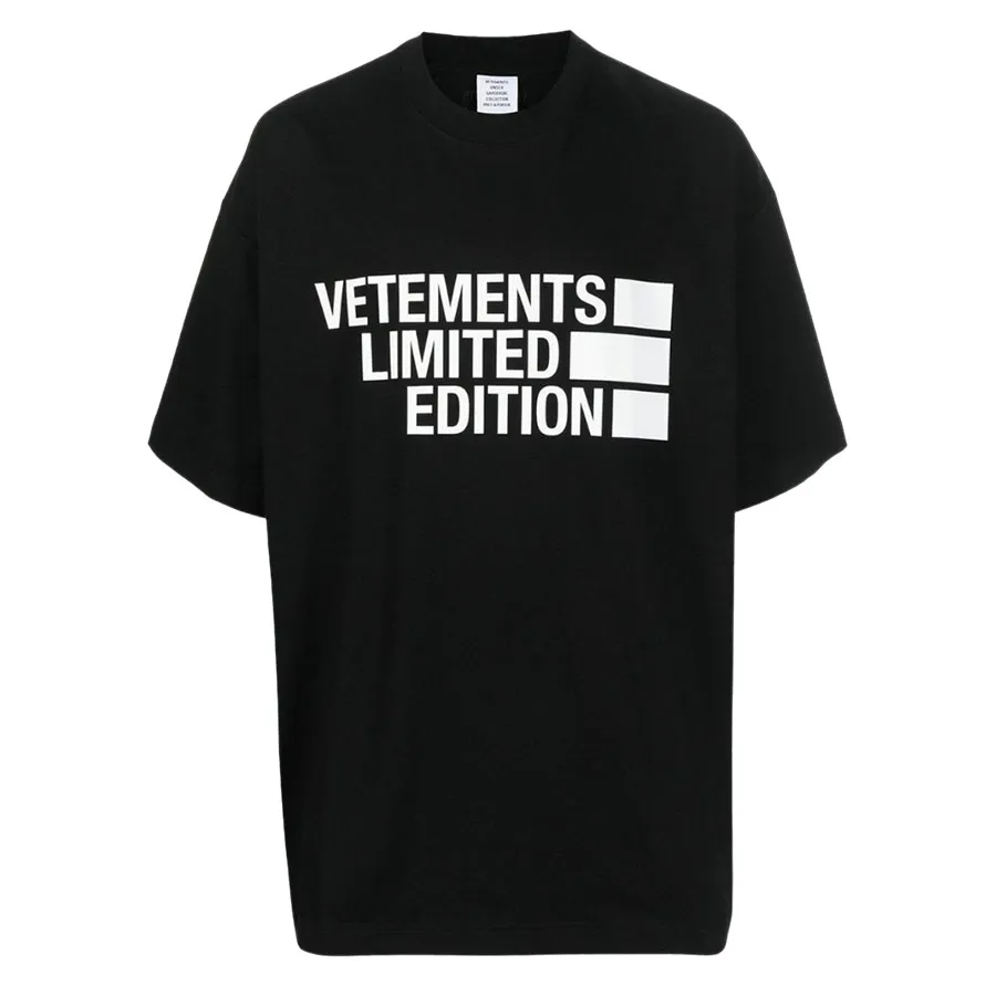 Vetements - Áo Phông Nam Vetements Black With Logo Printed Tshirt UE63TR161BBLACKWHITE Màu Đen - Vua Hàng Hiệu