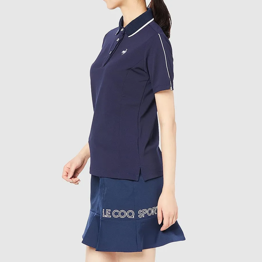 Áo Polo Nữ Le Coq Sportif Golf Women's Short Sleeve Shirt QGWVJA01 Màu Xanh  Navy