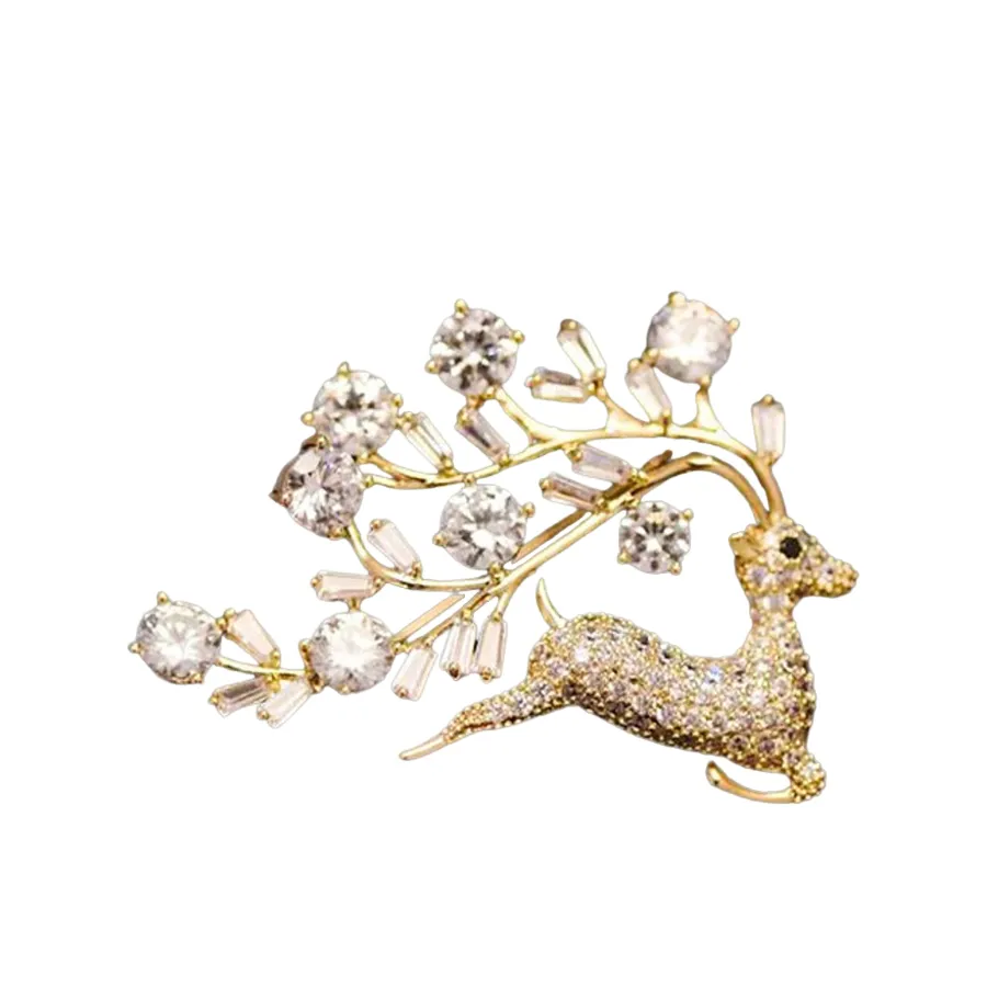Cài Áo Meri Cao Cấp Reindeer BR531 Màu Vàng