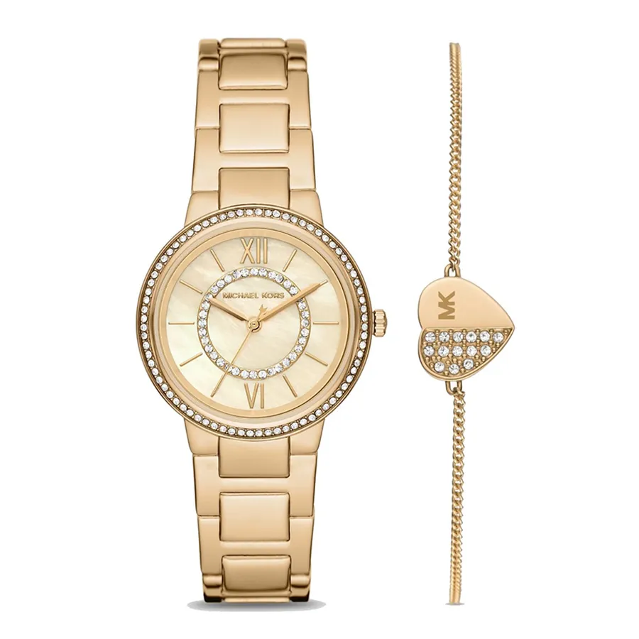 Pyper Logo And Rose Goldtone Watch And Bracelet Set  Michael Kors