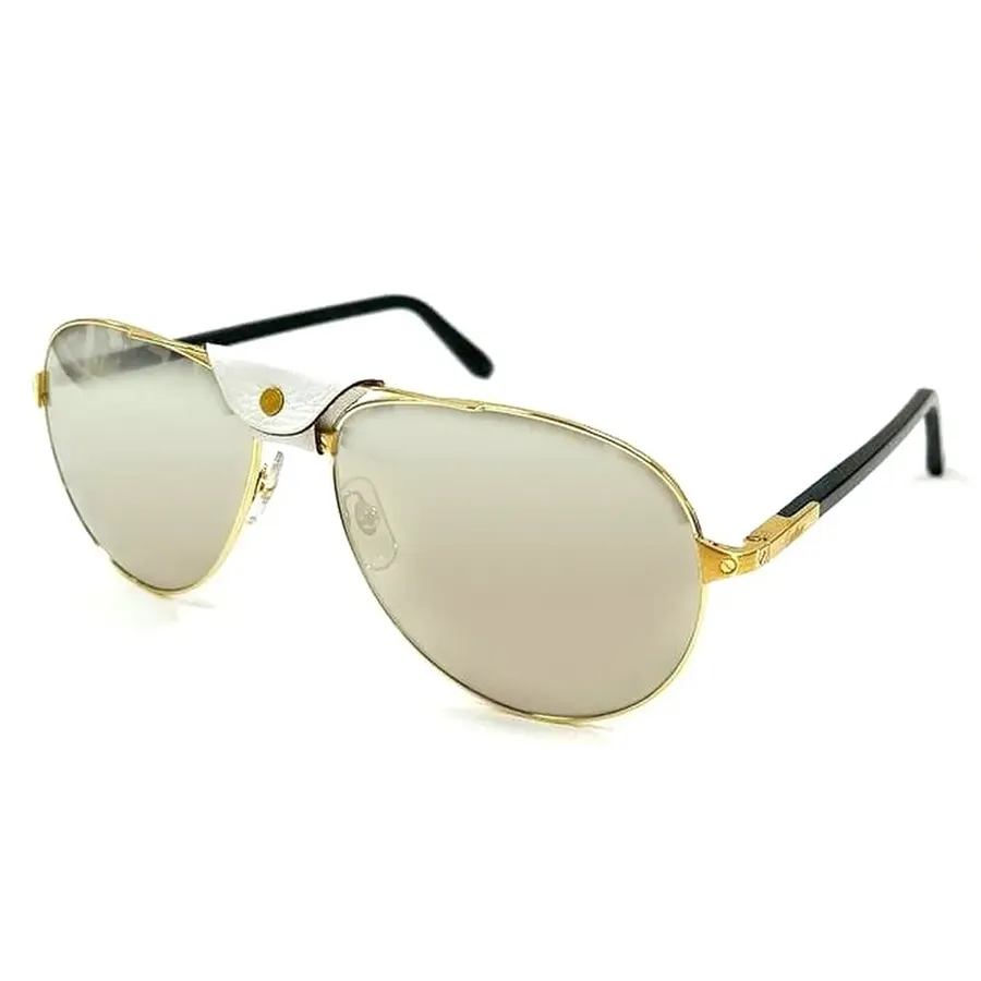 Kính mắt Cartier Kính chống nắng/Sunglasses - Kính Mát Nam Cartier Polarised Sunglasses CT0096S 003 Màu Vàng - Vua Hàng Hiệu