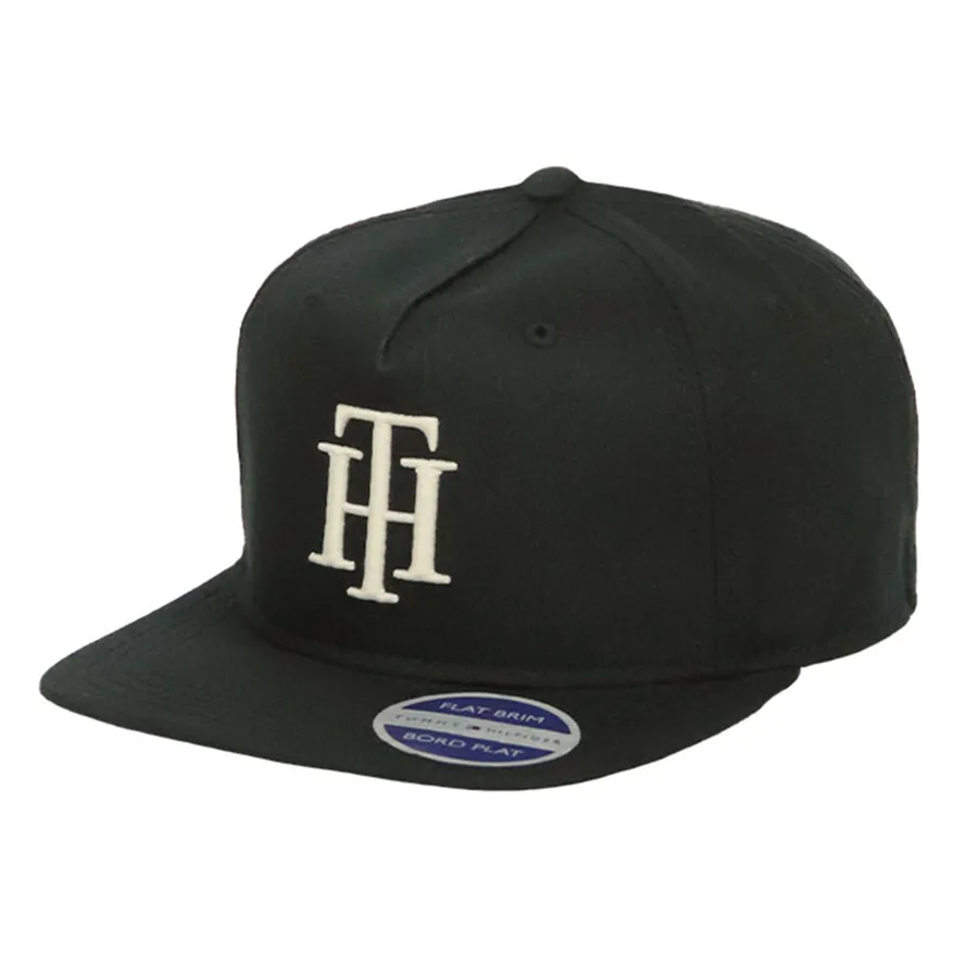 Mũ nón Tommy Hilfiger - Mũ Tommy Hilfiger Francesco TH Flat Brim Cap Deep Black Màu Đen - Vua Hàng Hiệu