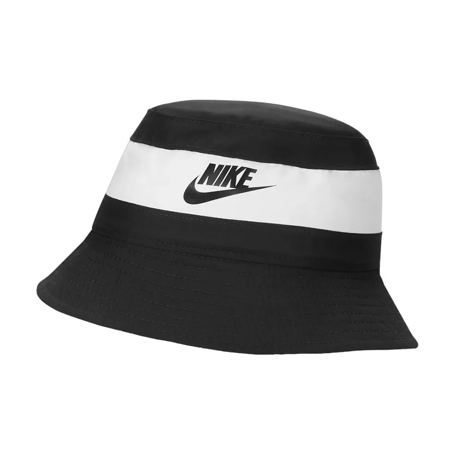 Mũ nón Trẻ em - Mũ Trẻ Em Nike Older Kids' Reversible Bucket Hat DQ9922-010 Màu Đen Trắng - Vua Hàng Hiệu